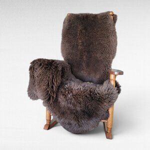 Set of 2 Genuine Swedish Sheepskin Rugs Lush Plush Soft Wool 46" x 28"